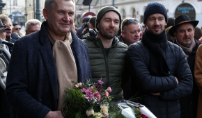 Piotr Dzięcioł z synami: Łukaszem i Wojciechem