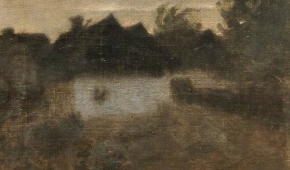 Samuel Hirszenberg "Lutomiersk o zmierzchu", obraz olejny, 1893 r.