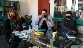 Na zdjęciu: Jury Łópta 2020: Milena Lisiecka, Rafał Gąsowski, Bartosz Borowski, Foto: Agata Ptasińska