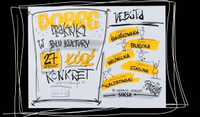 Plakat autorstwa Renaty Saby do dyskusji w Konkrecie 