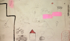 Majówka, rysunek na płótnie, 2022