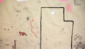 Majówka, rysunek na płótnie, 2022