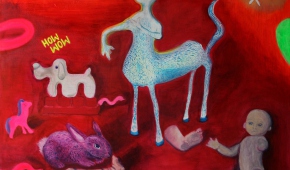 Martwa natura z zabawek, olej i akryl na płótnie, 2020