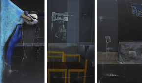 Martwa natura - tryptyk, akryl na płótnie, pasta strukturalna, 2023