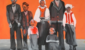 "Rodzina", cykl "Z łemkowskich wsi", akryl, 130x150 cm, 2022