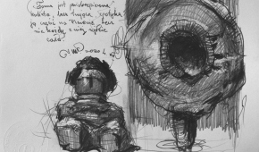 "Studium do COVID-19 4", 2020, ołówek na papierze, 21x29,5 cm