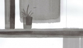 Szkic I - cykl szkiców domowych, tusz na papierze, 2020