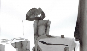 Szkic II - cykl szkiców domowych, tusz na papierze, 2020