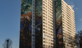 Mural z wiedźminem w centrum Łodzi, fot. Bogdan Sobieszek