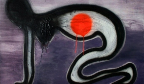 Wilczyca, spray na płótnie, 2020