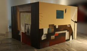 "Yookai i moja przestrzeń domowa" - instalacja malarska, Obrazy I i IV, akryl na płótnie i akryl na pleksi, 2022